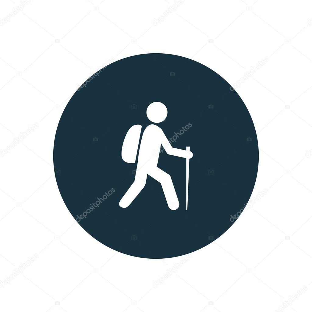 hiking icon circle shape