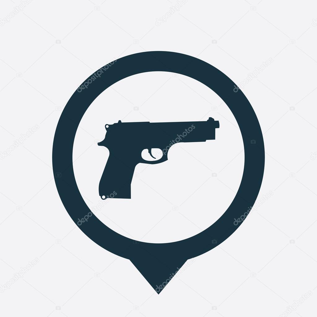 gun icon map pin
