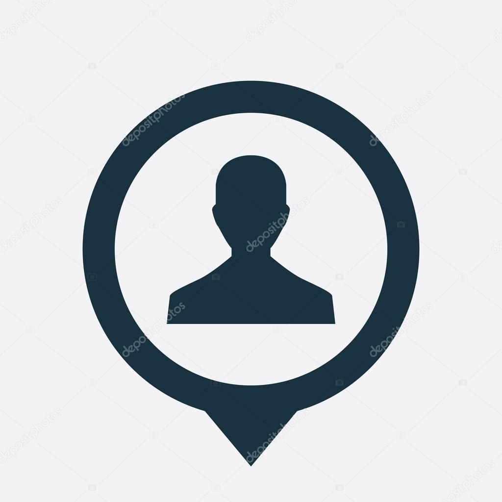 male profile icon map pin