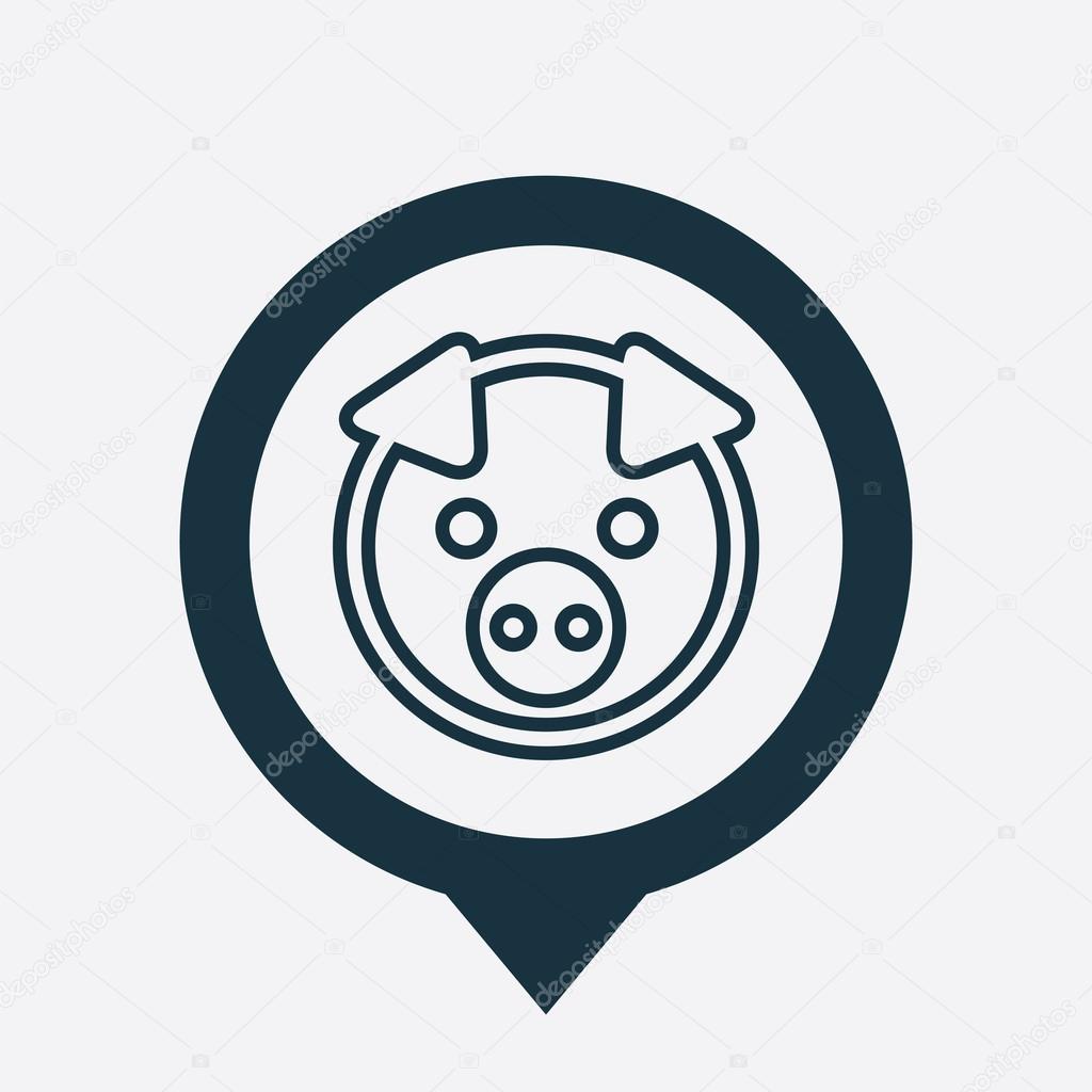 pig icon map pin
