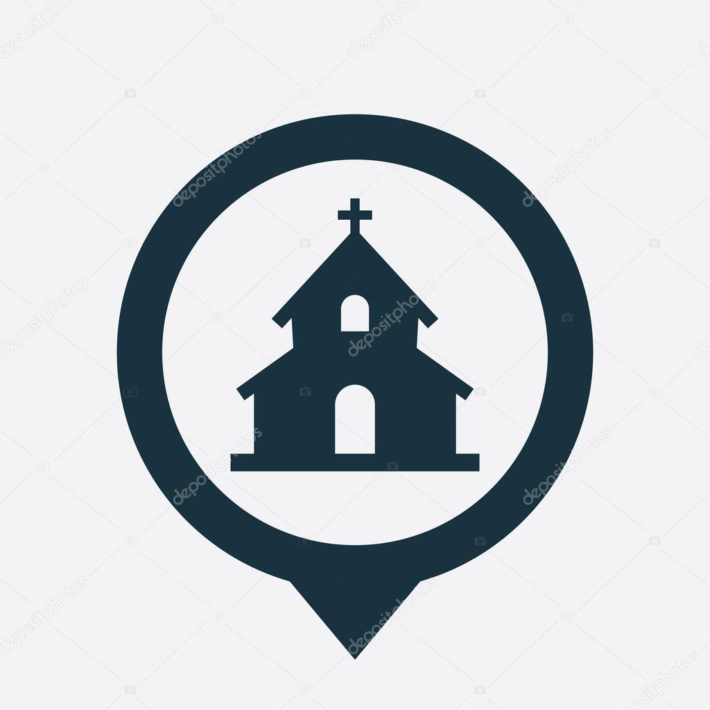 church icon map pin