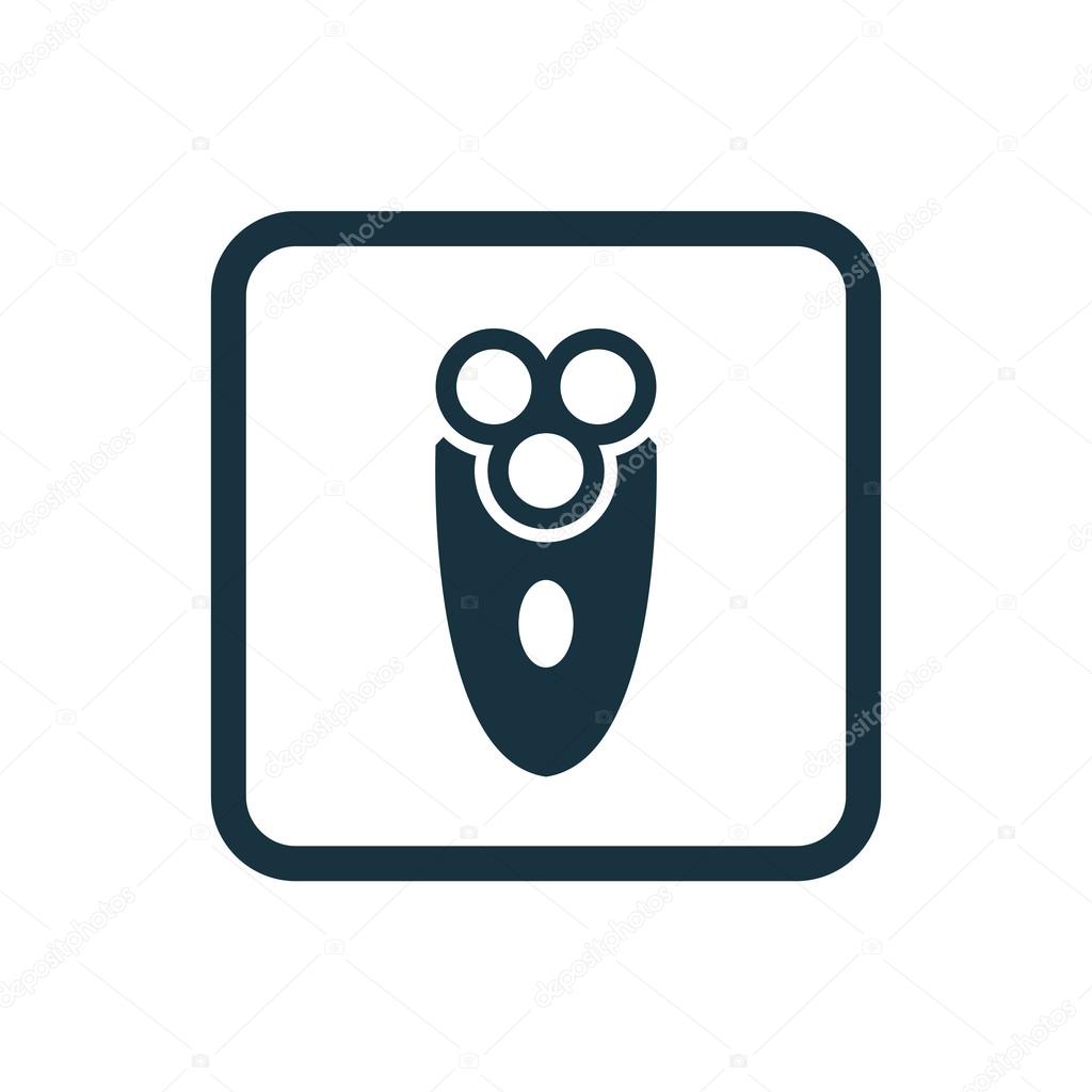 electric shaver icon Rounded squares button