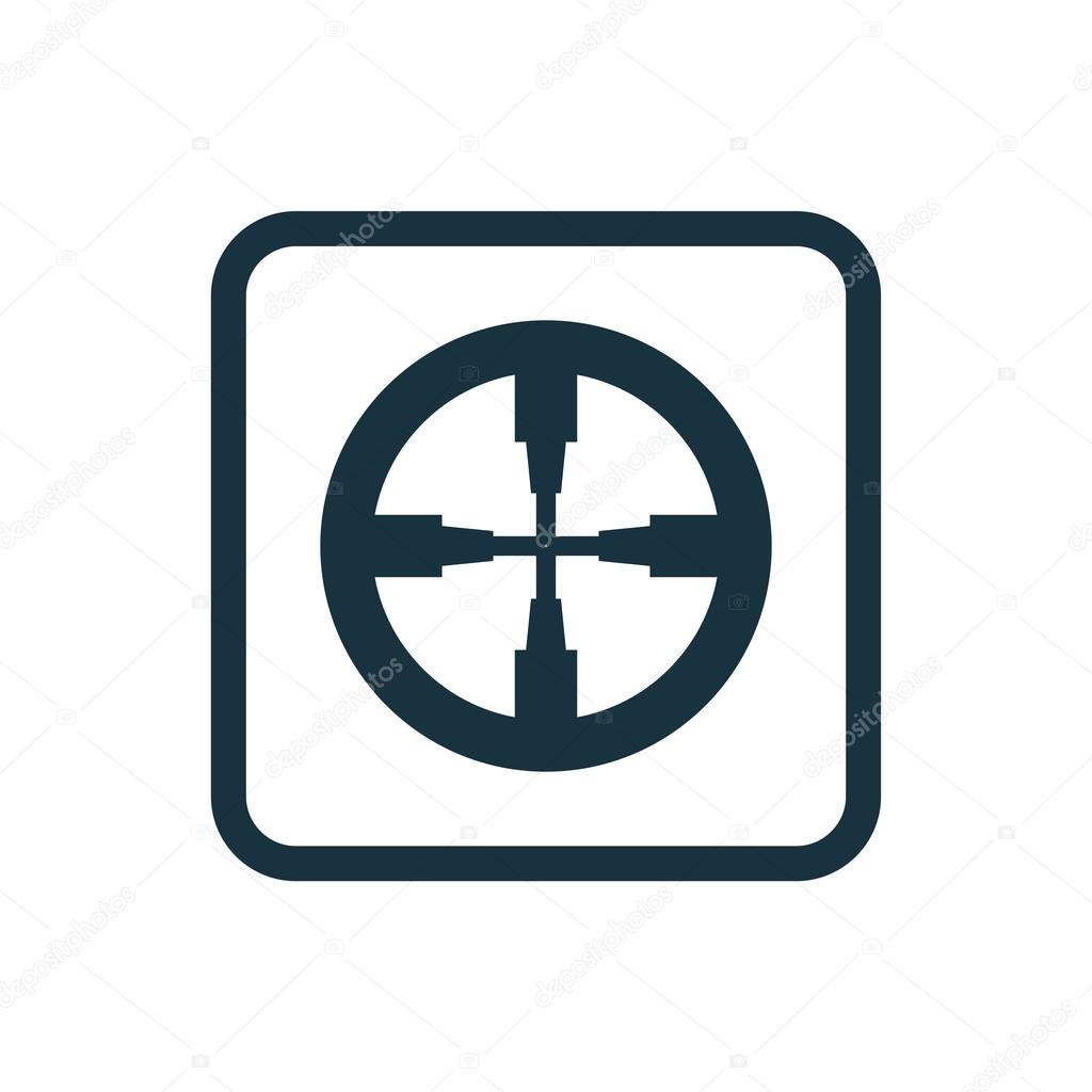 optical sight icon Rounded squares button