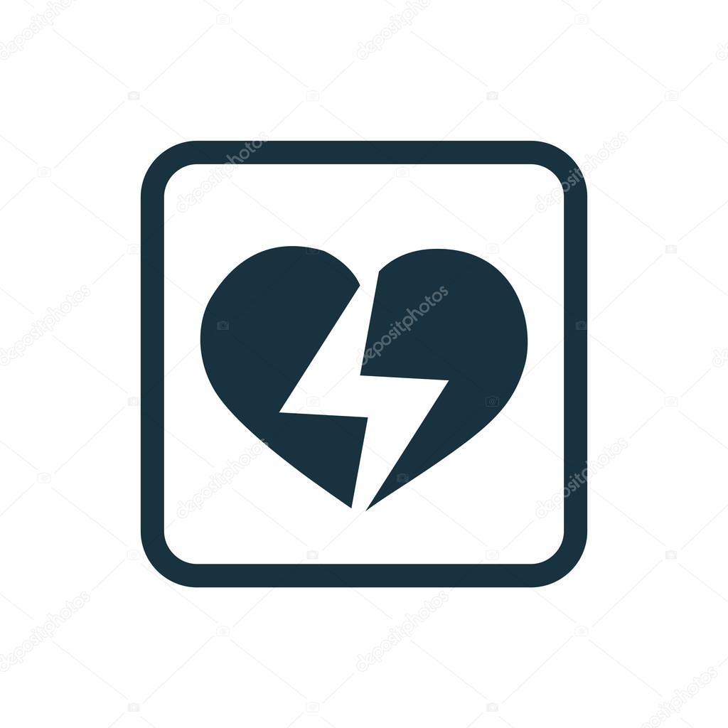 heart lightning icon Rounded squares button