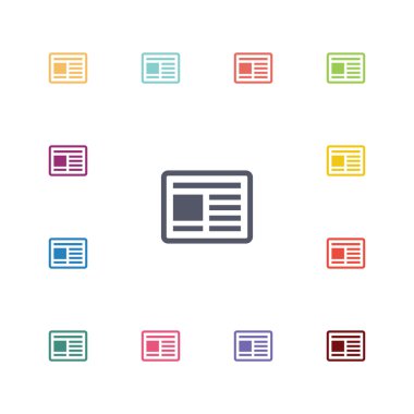 haber düz Icons set