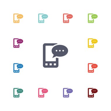 Mobil ileti düz Icons set