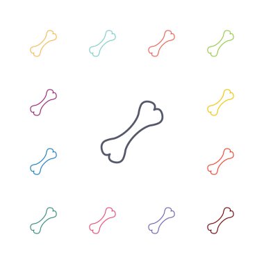 kemik düz Icons set