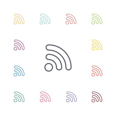 WiFi düz Icons set