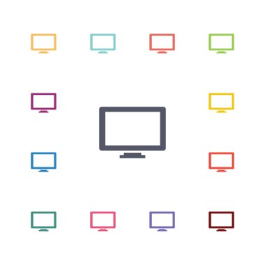 TV düz Icons set