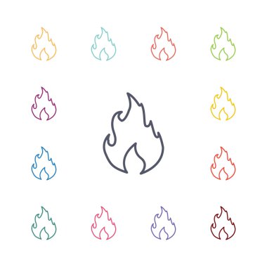 düz Icons set yangın