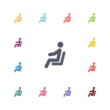 oturma adam düz Icons set