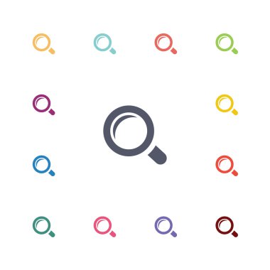 Büyüteç'i düz Icons set