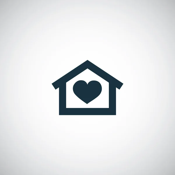 Icône maison coeur — Image vectorielle