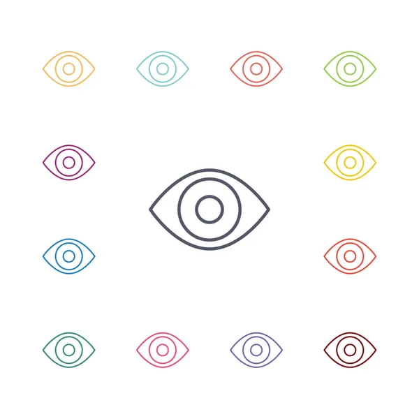 Augen flach Icons gesetzt — Stockvektor