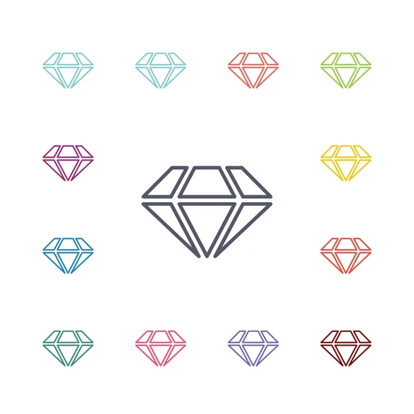 Diamante iconos planos conjunto — Vector de stock