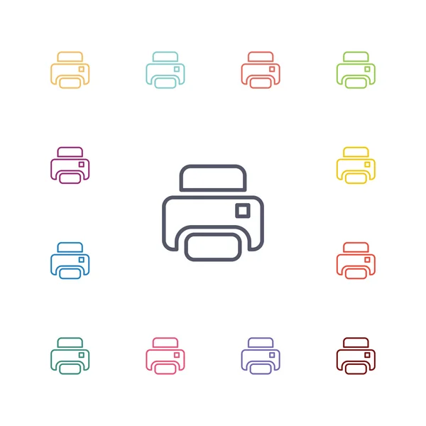 Printer plat pictogrammen set — Stockvector