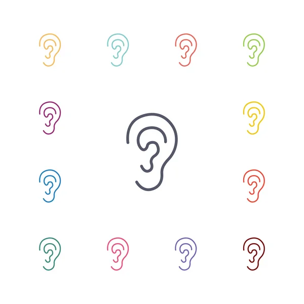 Ear flat icons set — Stock Vector