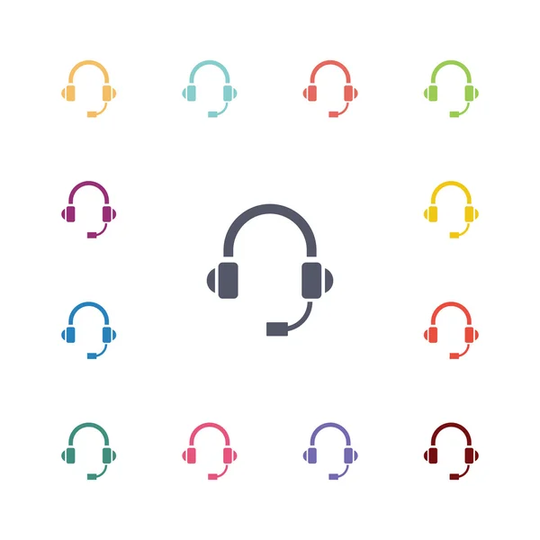 Headphones flat icons set — Stock Vector