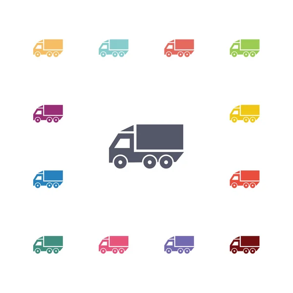 Vrachtwagen plat pictogrammen set — Stockvector