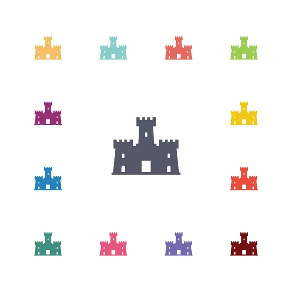 Castelo conjunto de ícones planos — Vetor de Stock
