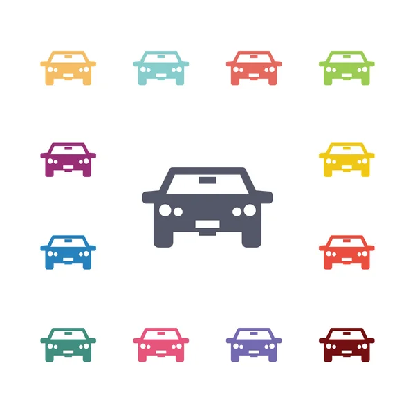 Coche iconos planos conjunto — Vector de stock