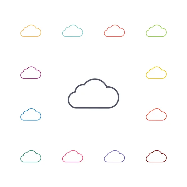 Nube iconos planos conjunto — Vector de stock