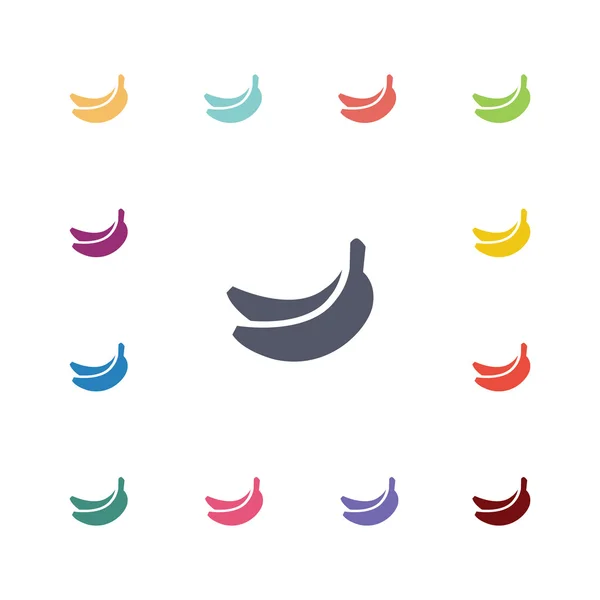 Набір бананових плоских іконок — стоковий вектор