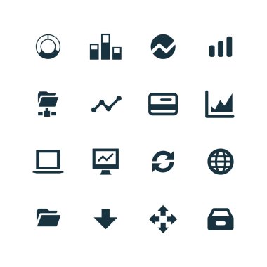 büyük veri, veritabanı Icons set