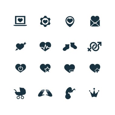 Çift, aşk Icons set