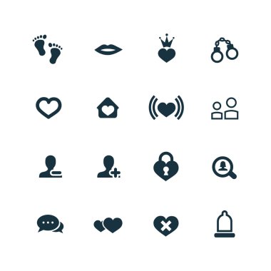 Çift, aşk Icons set