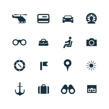 seyahat simgeleri ayarlandı