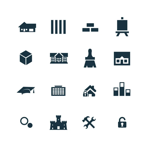 Conjunto de iconos de arquitectura — Vector de stock