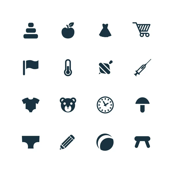 Baby, Kinder Icons Set — Stockvektor