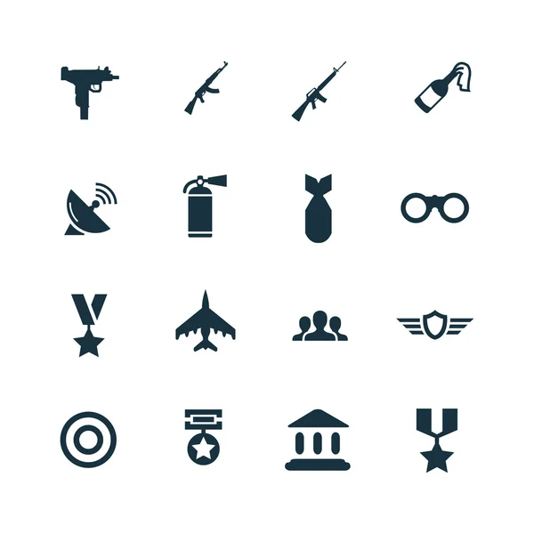 Conjunto de iconos del ejército — Vector de stock