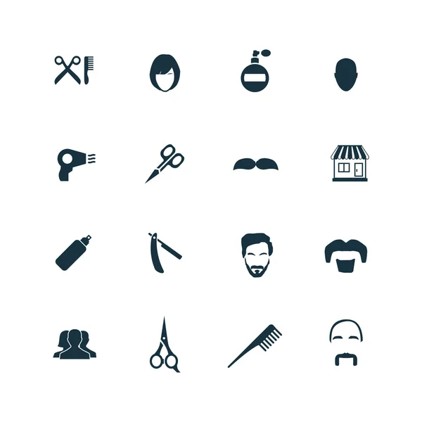 Conjunto de iconos de barbería — Vector de stock