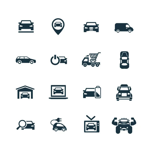 Conjunto de iconos de coche — Vector de stock