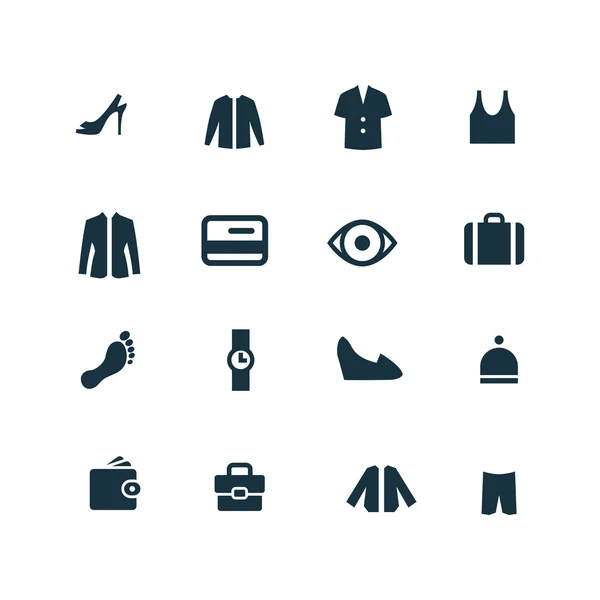 Conjunto de iconos de ropa — Vector de stock