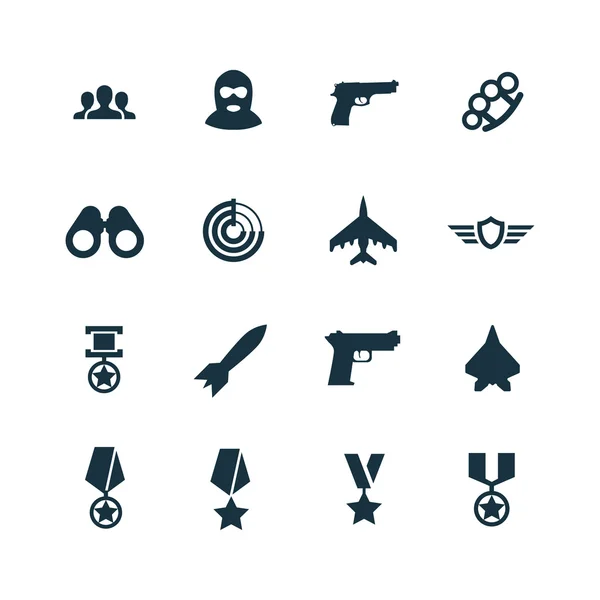 Oorlog icons set — Stockvector