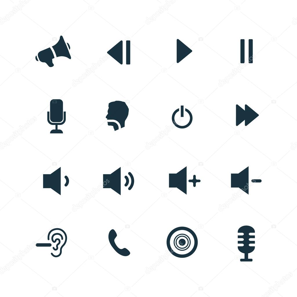 set of audio icons