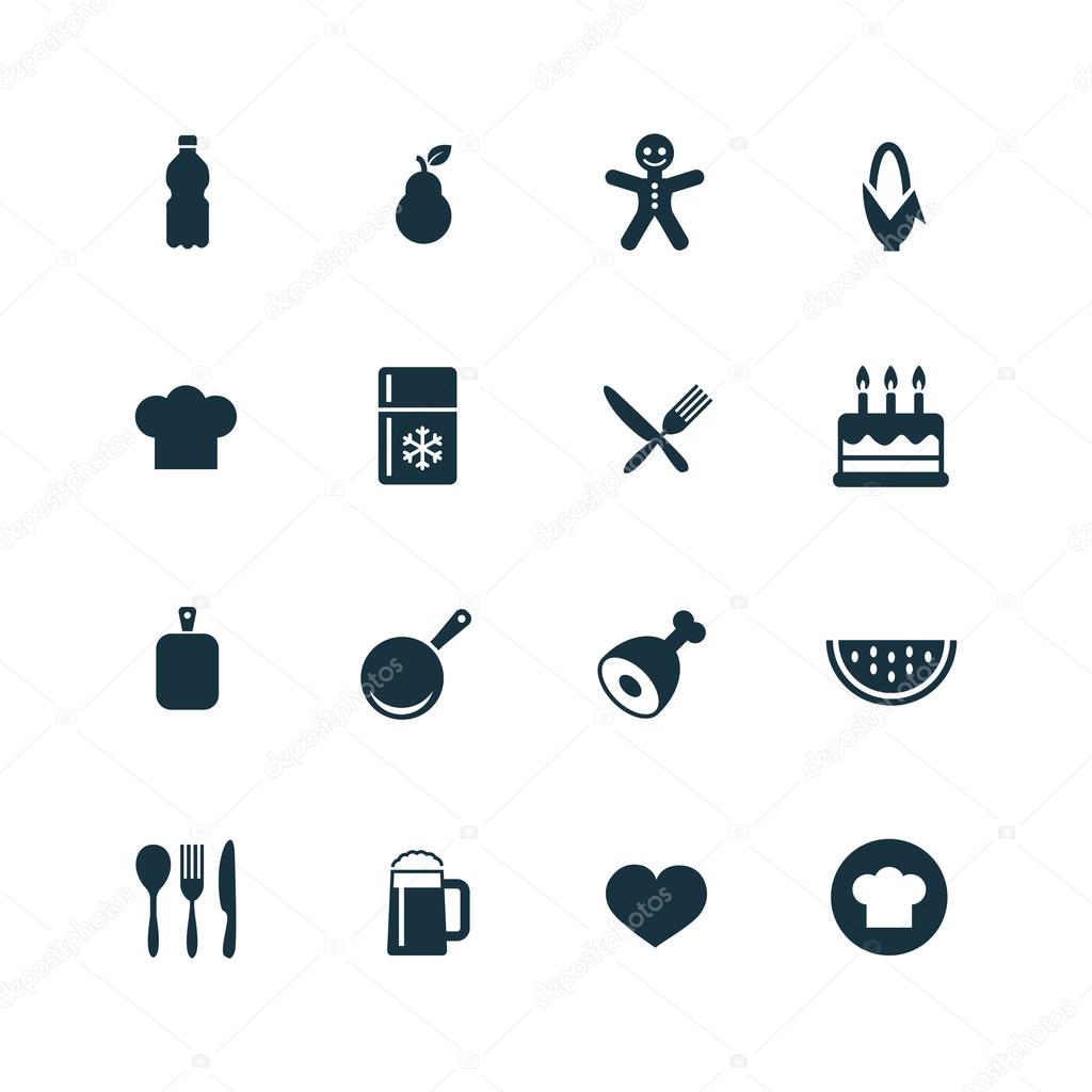 cooking icons set