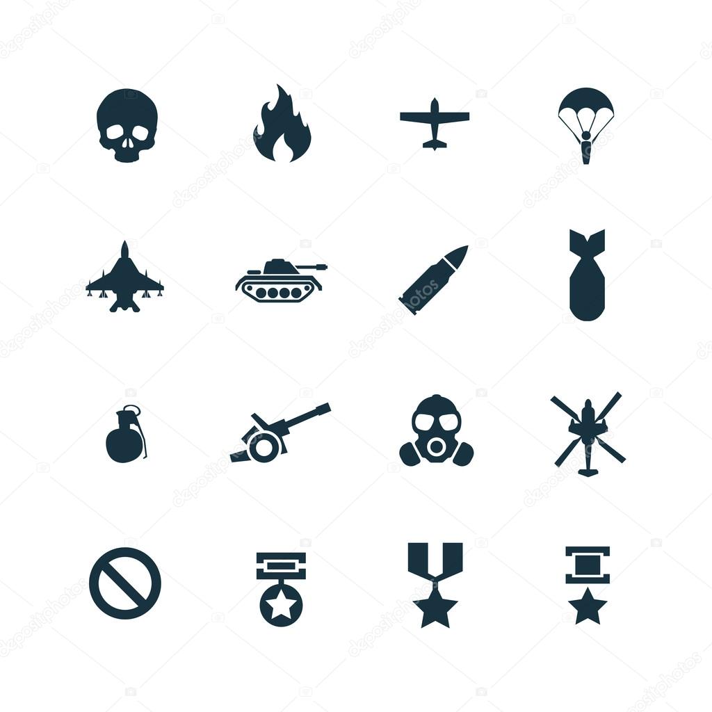 war icons set