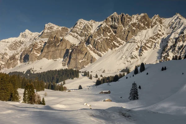 Alpstein Massif Saentis Winter Canton Appenzell Ausserrhoden Switzerland — Stock Photo, Image