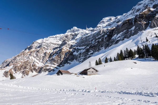 Winter Landscape Schwaegalp Saentis Canton Appenzell Ausserrhoden Switzerland — Stock Photo, Image