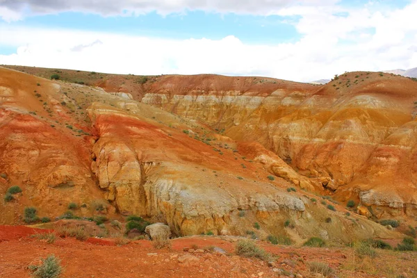 Colinas Coloridas Vermelho Alaranjadas Gorny Altai — Fotografia de Stock