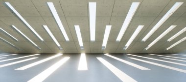 Renkli soyut arka plan: Çimento geometrik binası. (Aracın arka plakası, 3D görüntüleme bilgisayarı dijital olarak oluşturuldu.)