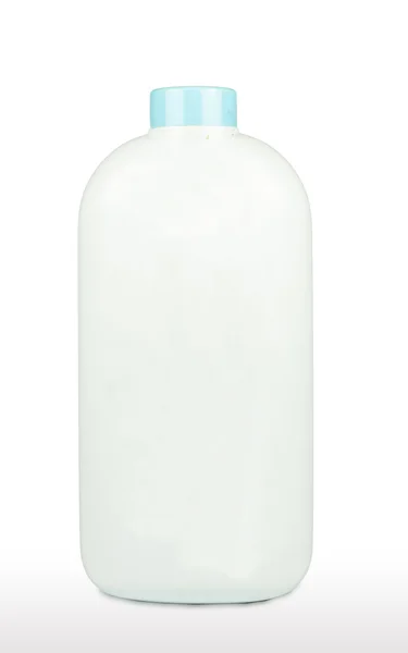 孤立的白色背景上的白色婴儿爽身粉容器 — 图库照片
