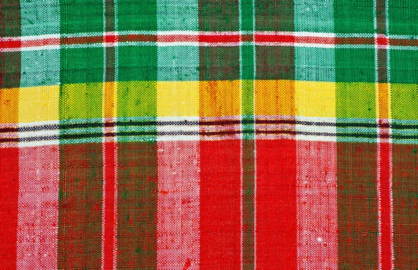 Colorful checkered loincloth fabric background — Stock Photo, Image