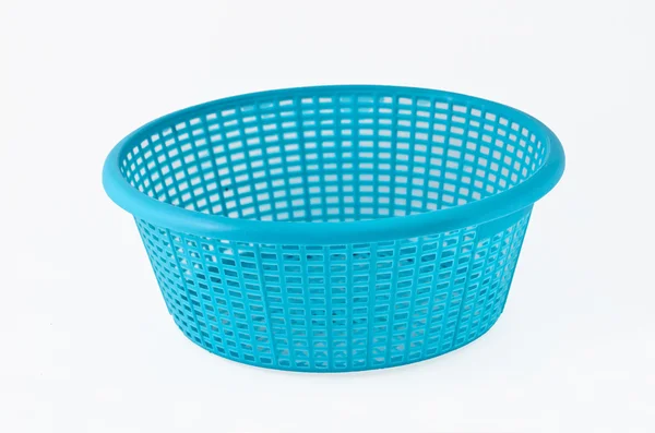 Light blue plastic basket — Stock Photo, Image