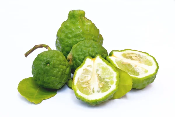 Kaffir lime on white background — Stock Photo, Image