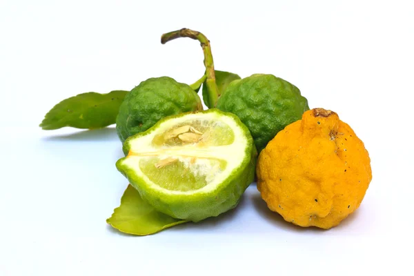 Kaffir lime on white background — Stock Photo, Image